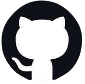 GitHub logo with a black circle and white silhouette of a cat.